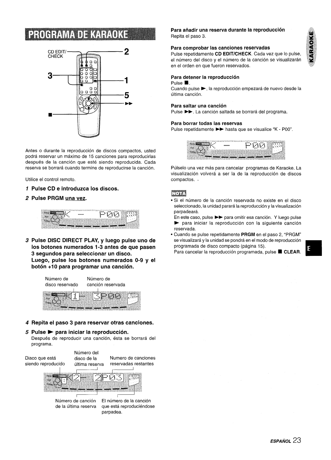 Aiwa SX-WNA555, SX-C605 manual Para Detener la reproduction, Para Saltar una cancion 