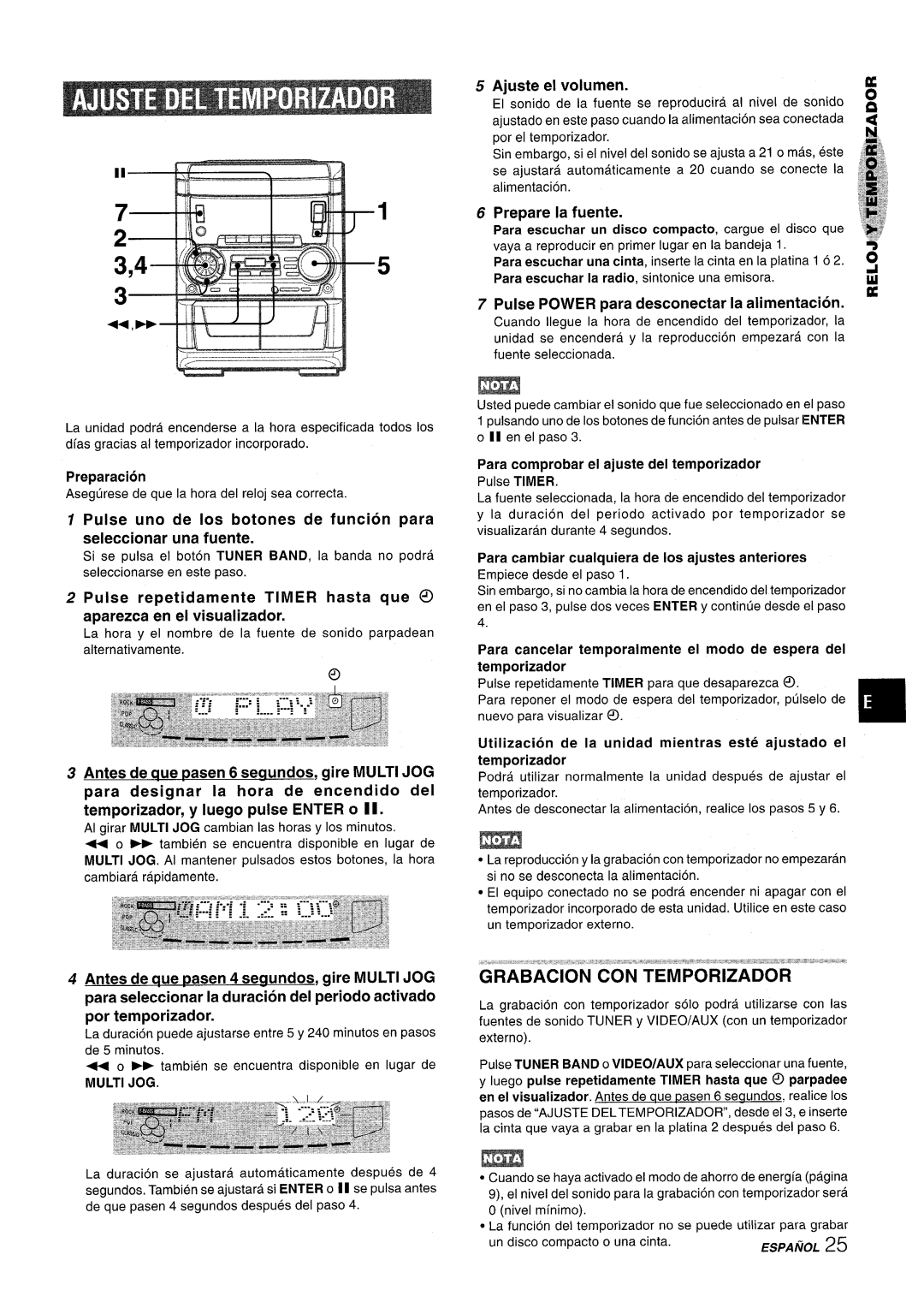 Aiwa SX-WNA555, SX-C605 manual Ajuste el volumen, Pulse Power para desconectar la alimentacion 