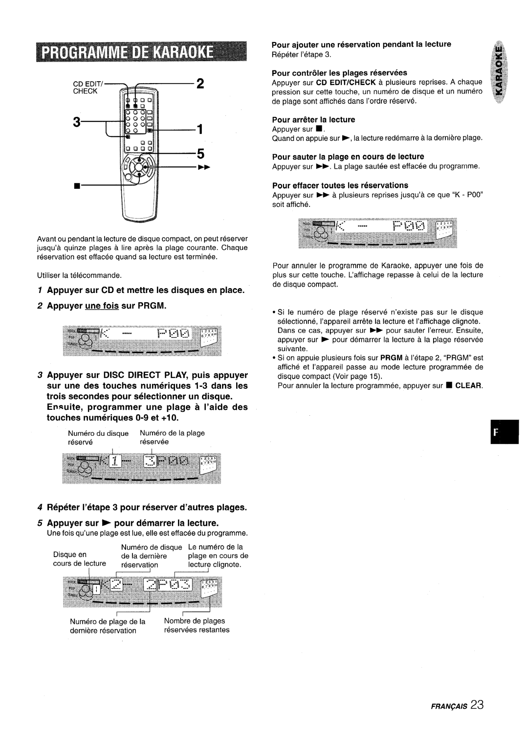 Aiwa SX-WNA555, SX-C605 manual Pour effacer toutes Ies reservations 