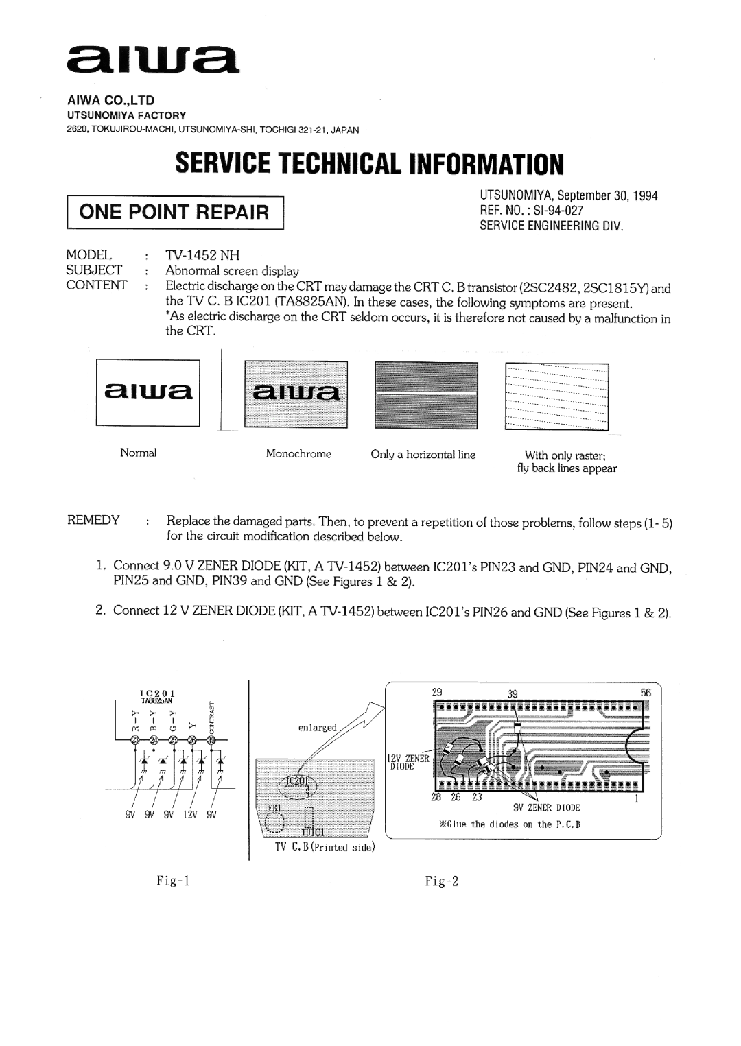 Aiwa TV 2002, TV 2102, TV 1402 manual 