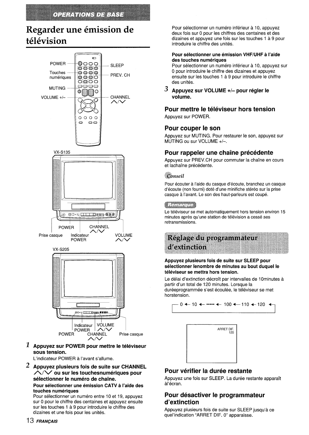 Aiwa VX-S135U, VX-S205U manual Regarder une 6mission de T616vision 