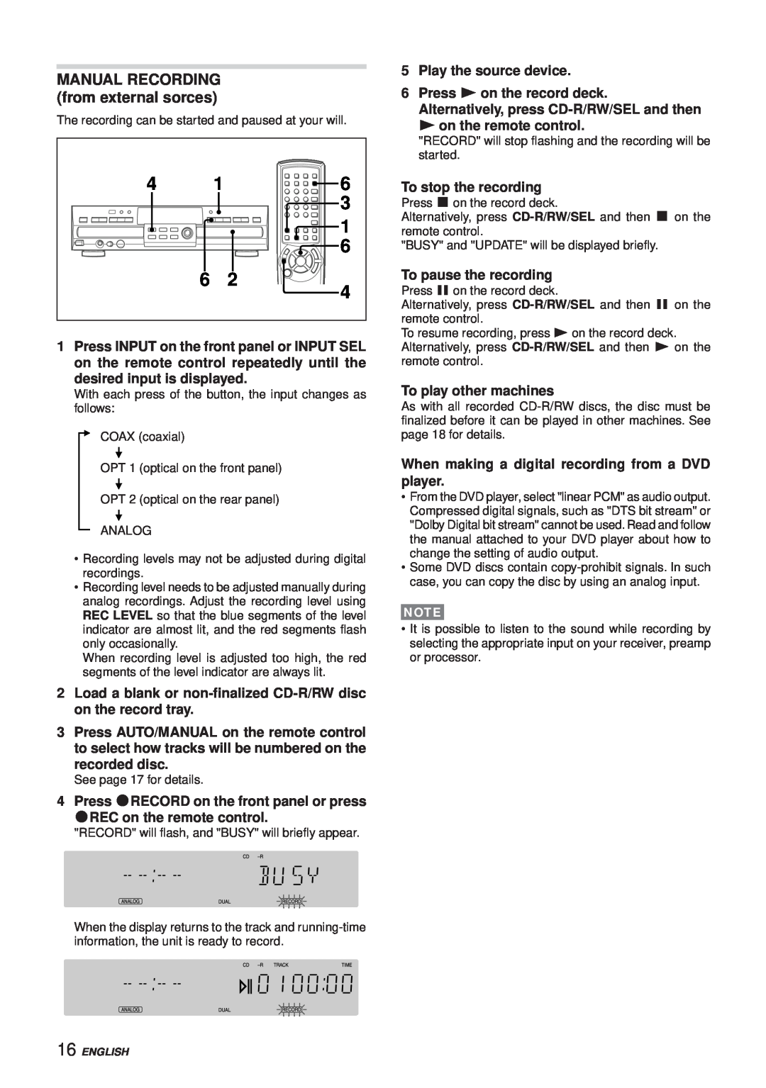 Aiwa XC-RW700 manual MANUAL RECORDING from external sorces 