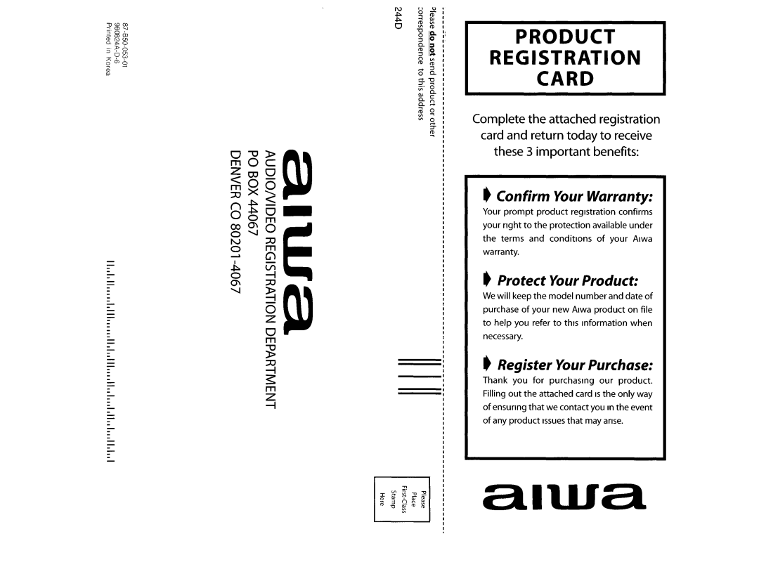 Aiwa XC-RW700 manual 