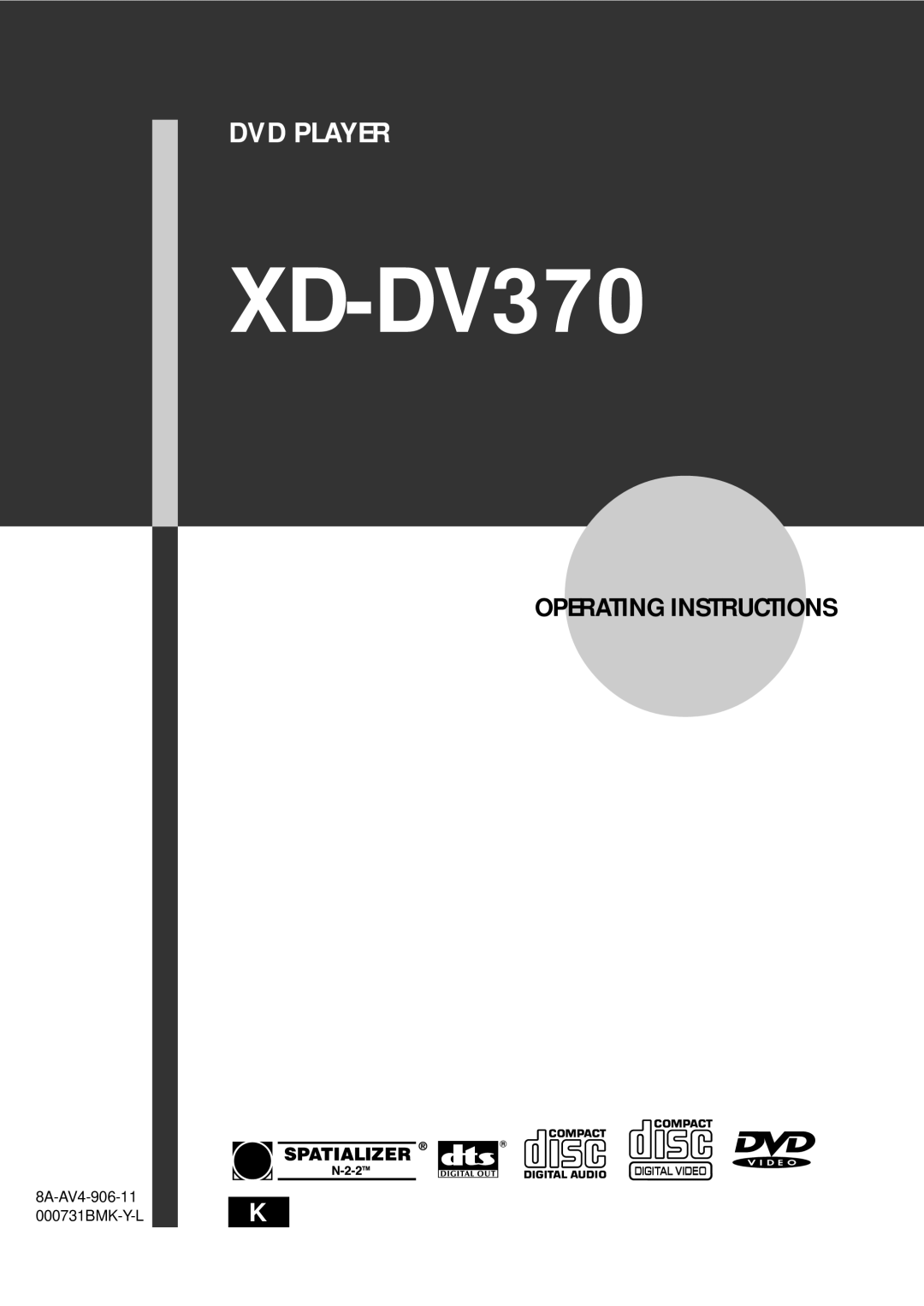 Aiwa XD-DV370 operating instructions 