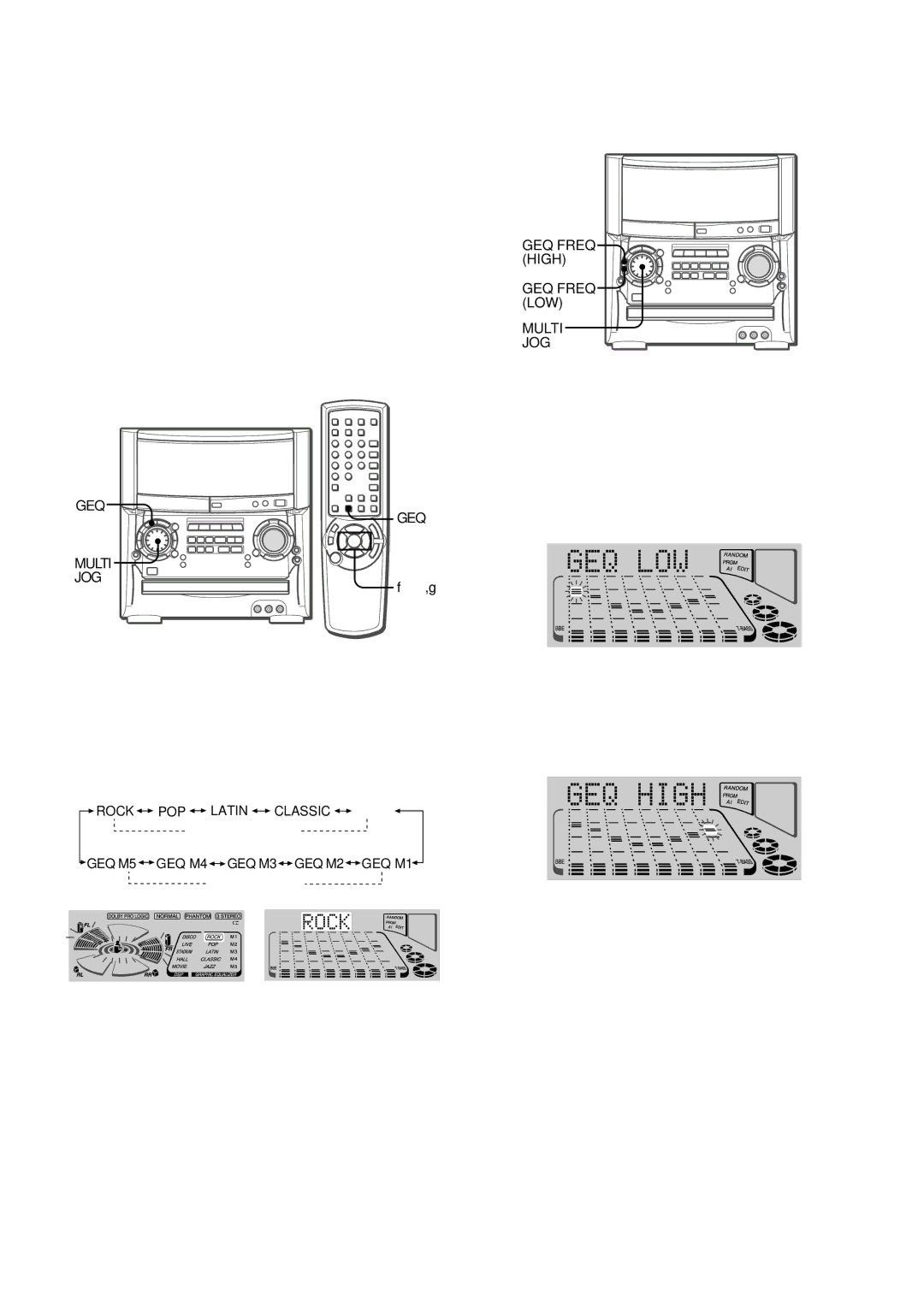 Aiwa XH-A1000 manual Egaliseur Graphique, Selection DE LA Courbe ’EGALISATION Programmee, Appuyez sur GEQ 