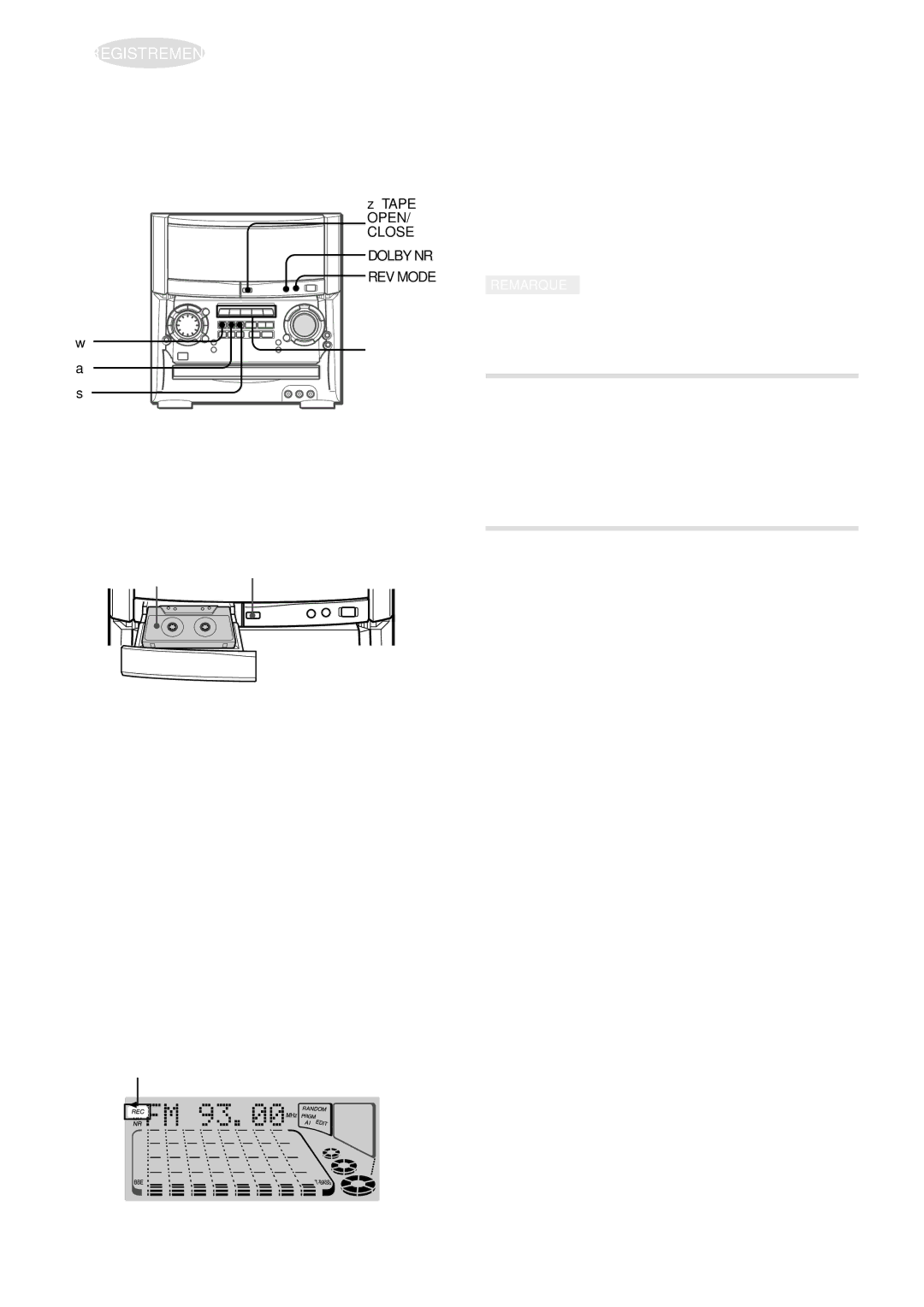 Aiwa XH-A1000 manual Reglage DU SON EN Cours ’ENREGISTREMENT, Insertion DE Blancs 