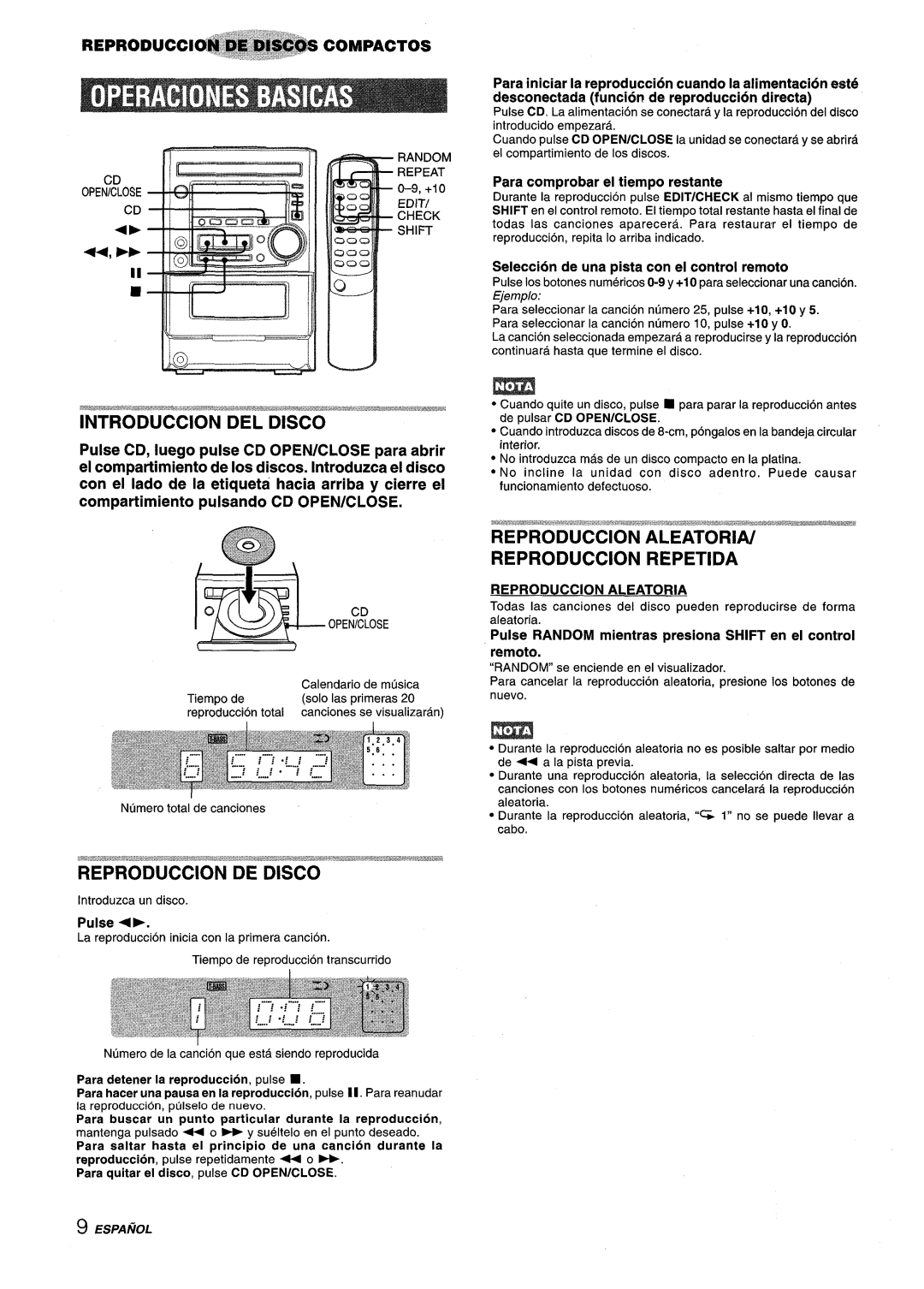 Aiwa XM-M25 manual Reproduction Aleatoria 