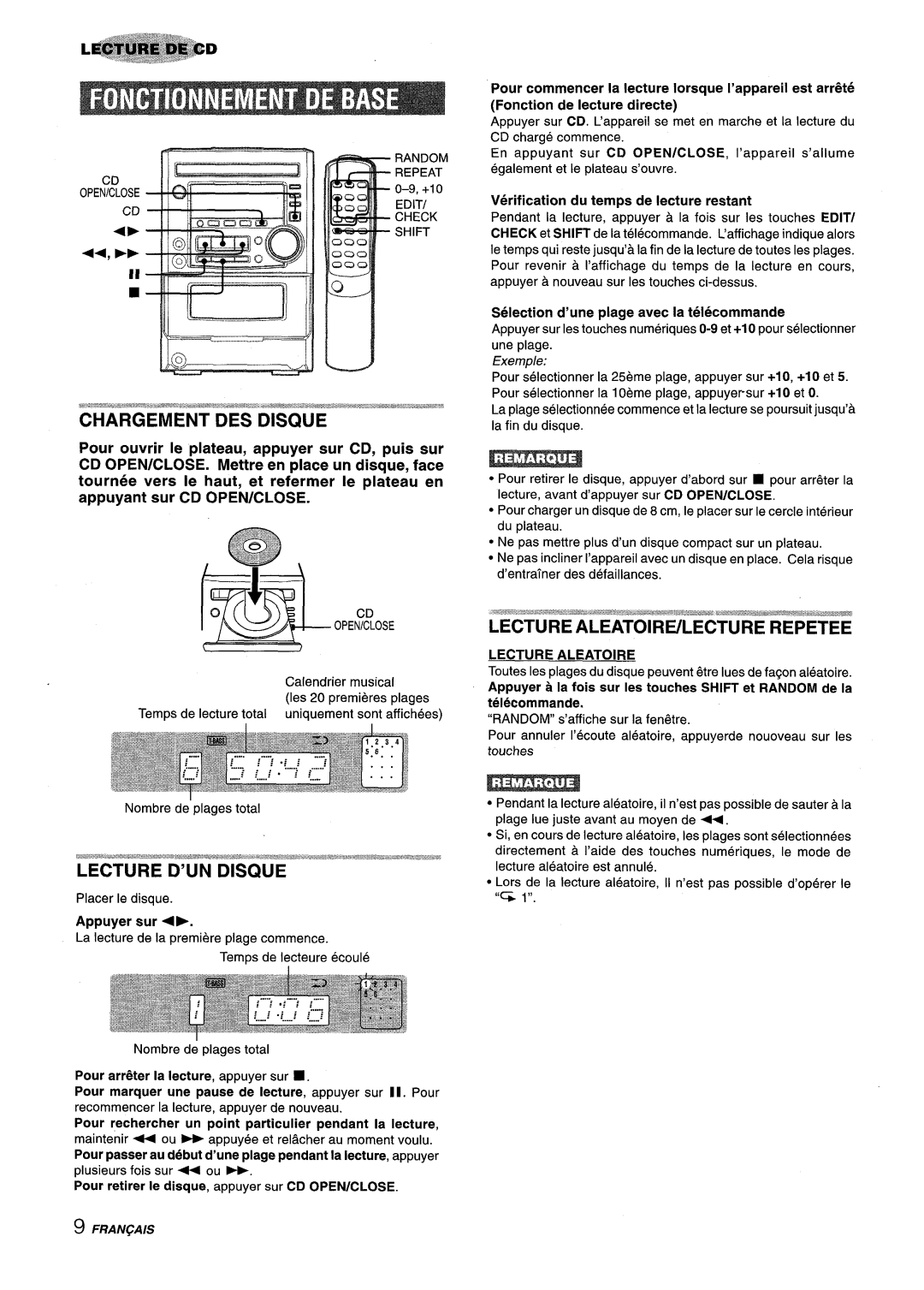 Aiwa XM-M25 manual Lecture Aleatoire 