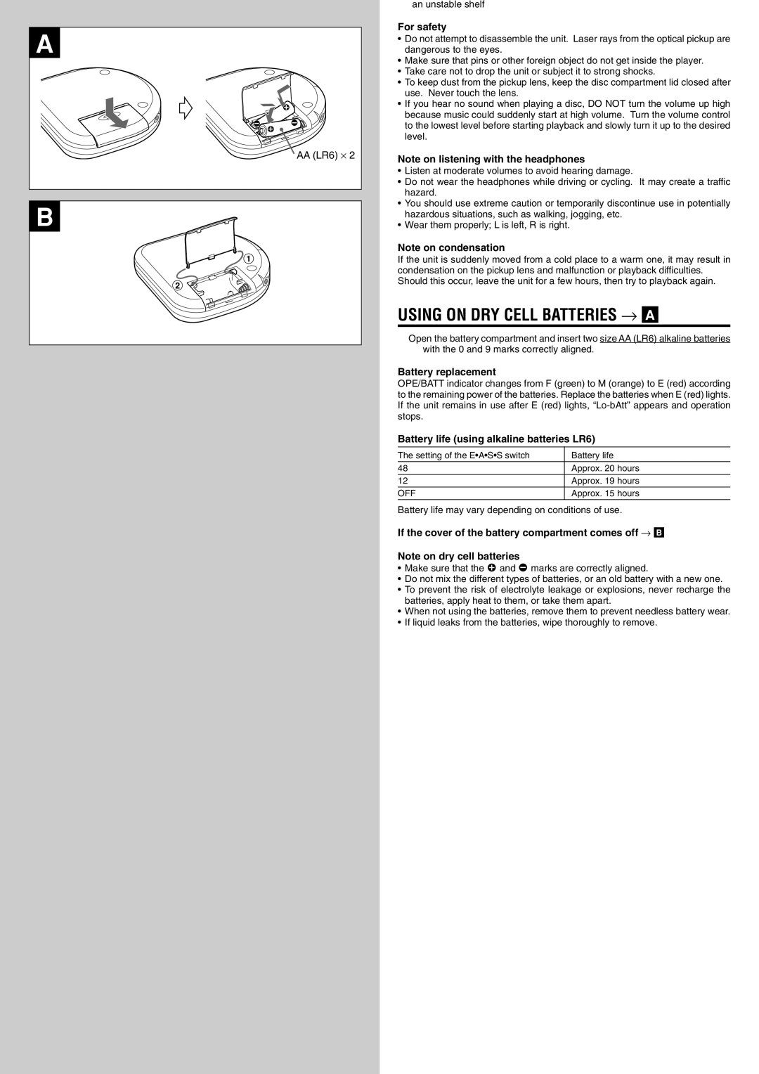 Aiwa XP-R210 operating instructions An unstable shelf 