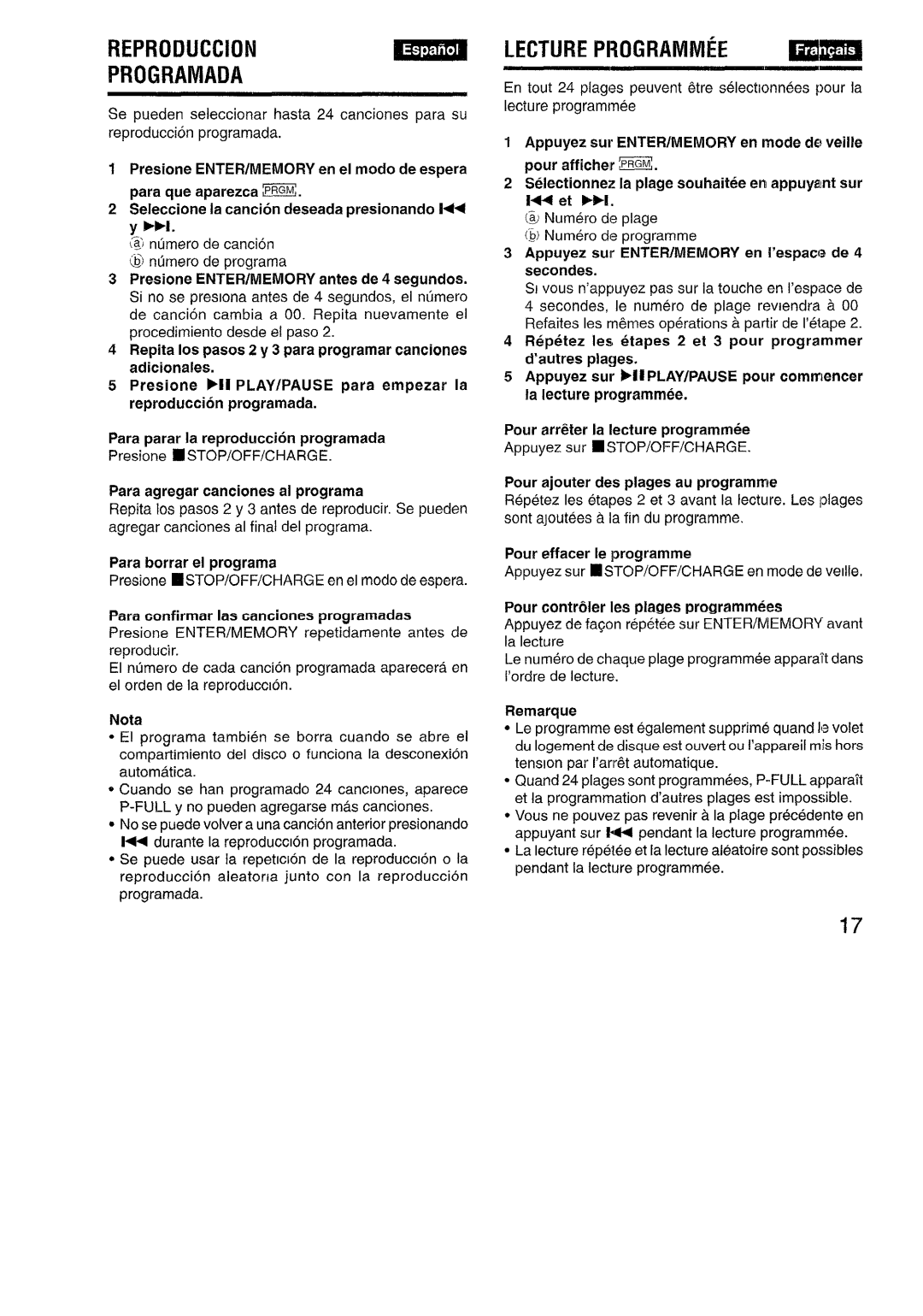 Aiwa XP-R970 manual REPRODUCTIONmm PROGRAMADA, LECTURE PROGRAMMfE 