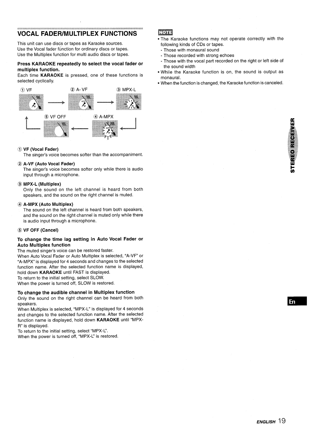 Aiwa XR-M1000 manual ENGLISH19 