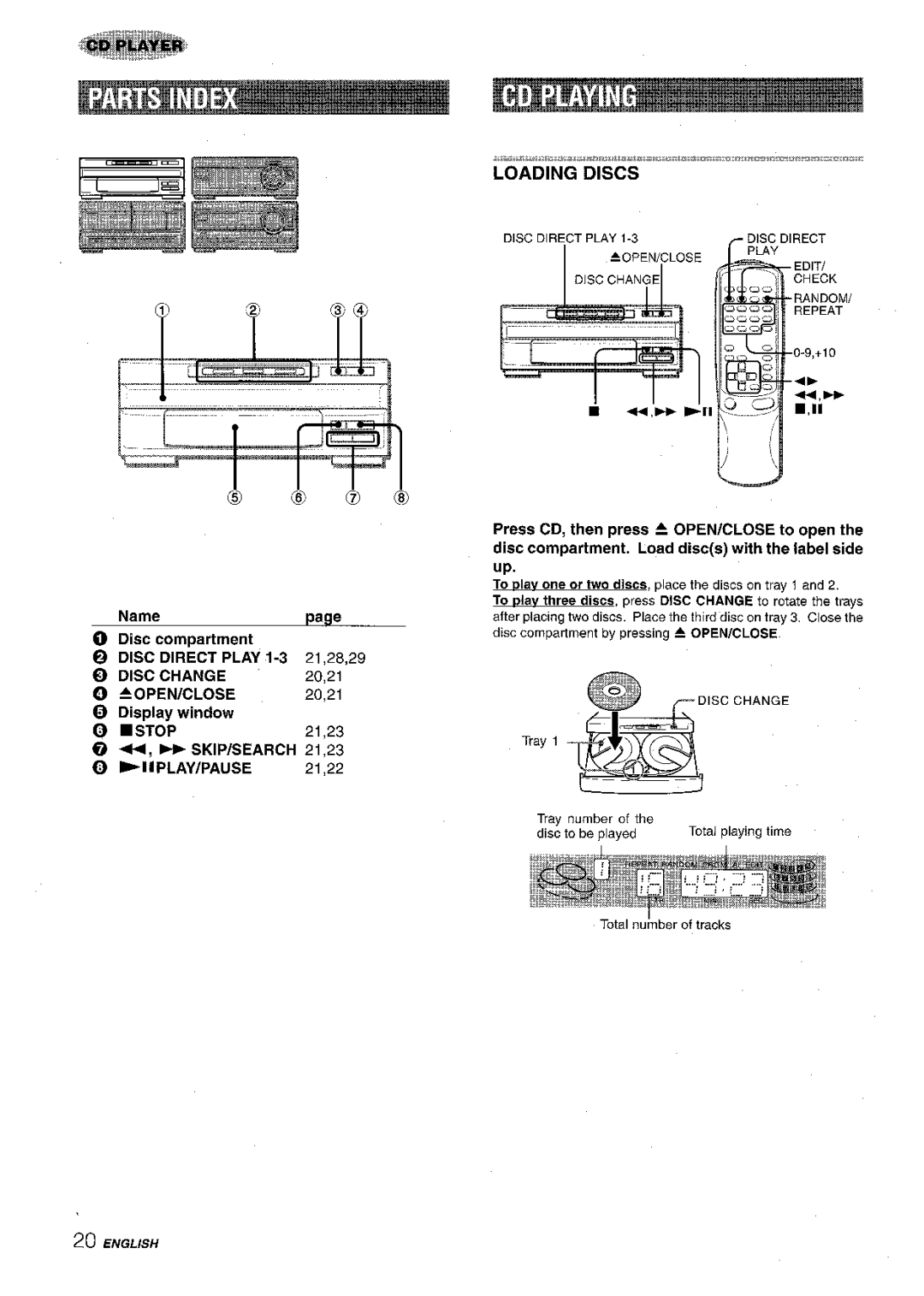 Aiwa XR-M1000 manual Disc Change, Stop, Skip/Search 