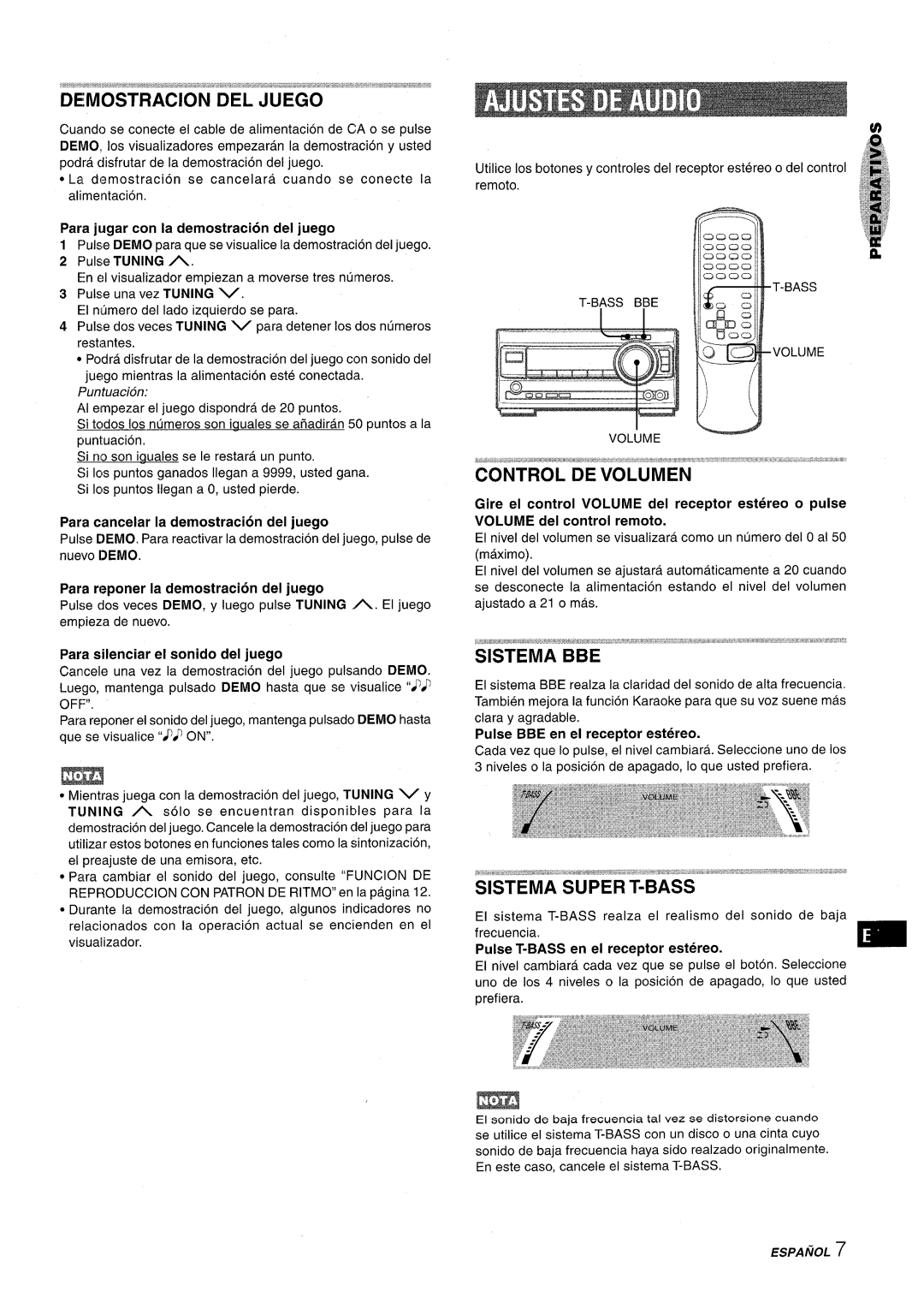 Aiwa XR-M1000 manual Para jugar con la demostracion del juego, Para cancelar la demostracion del juego, Iii 