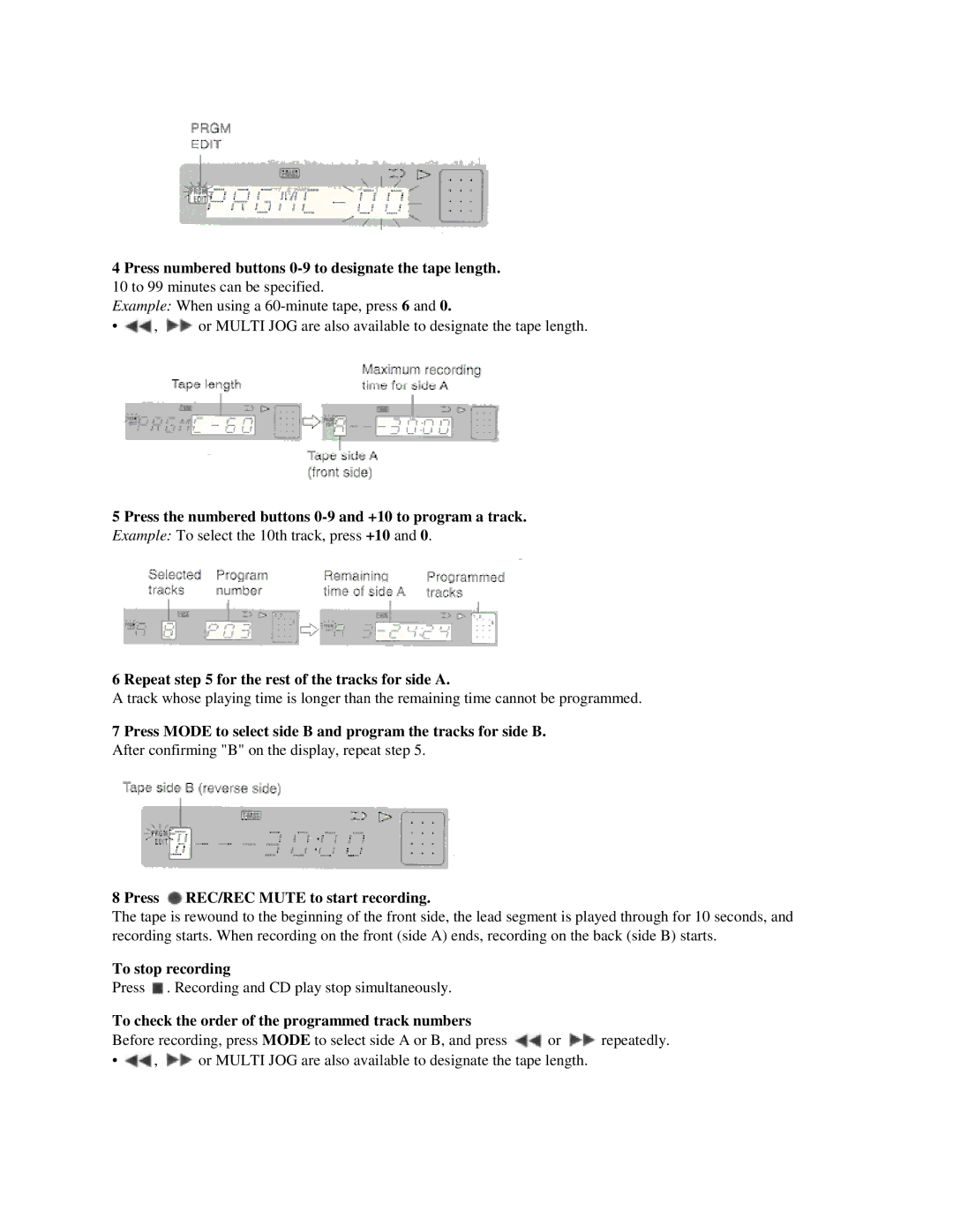 Aiwa XR-M55 operating instructions After confirming B on the display, repeat step 