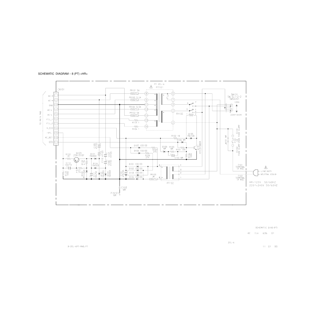 Aiwa xr-m55k, xr m55k service manual Schematic Diagram 8 PT HR 