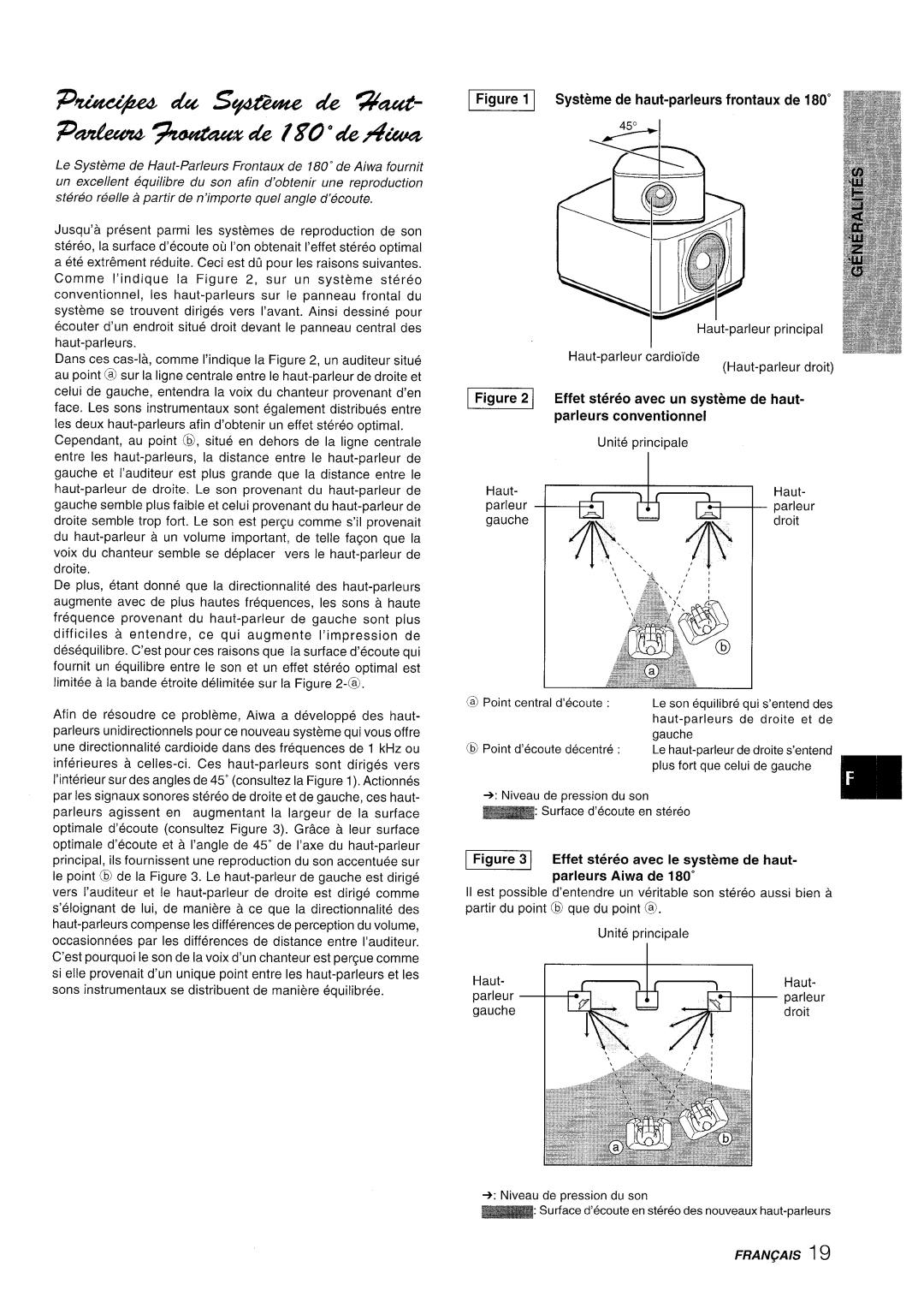 Aiwa XR-M70 manual Systeme de haut-parleurs frontaux de, E21 Effet stereo avec Ie systeme de haut- parleurs Aiwa de 