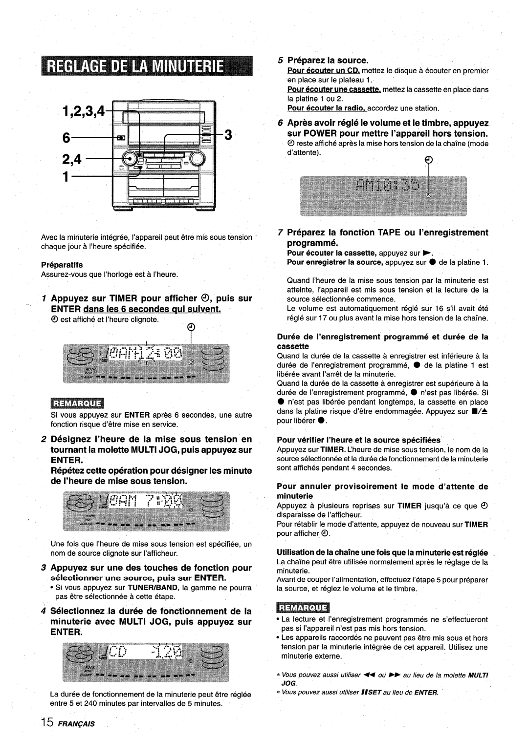 Aiwa XR-M75 manual Appuyez sur une des touches de fonction pour, Preparez la source 