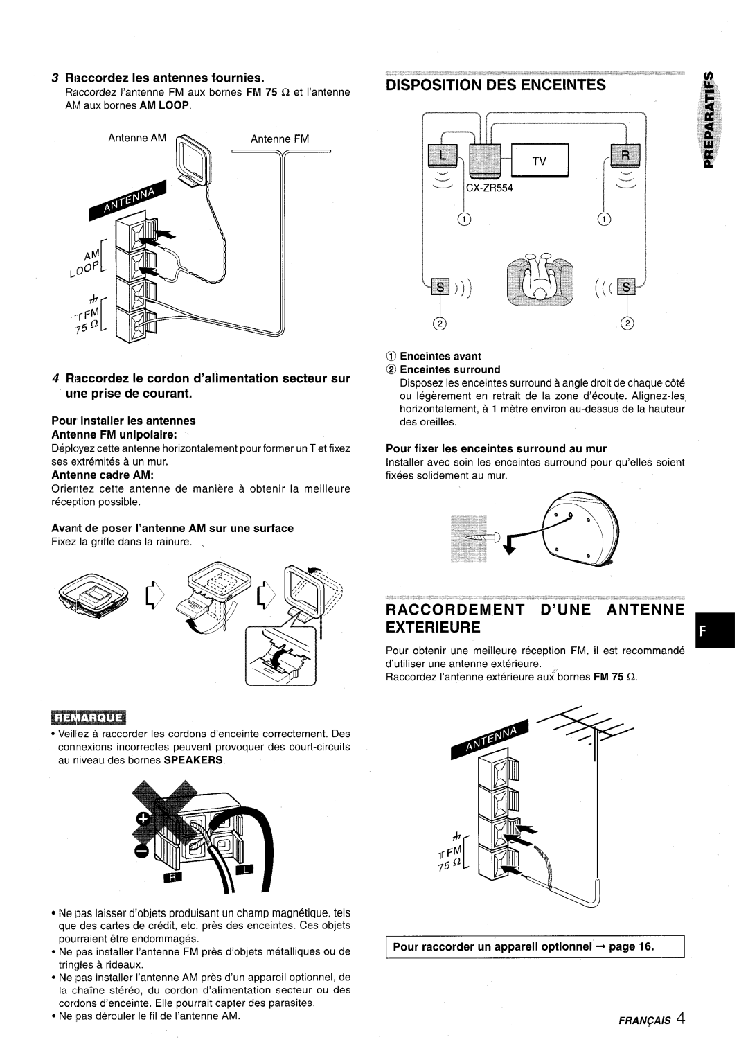 Aiwa XR-M75 manual Raccordement, D’Une, Antenne, Exterieure, Raccordez Ies antennes fournies 