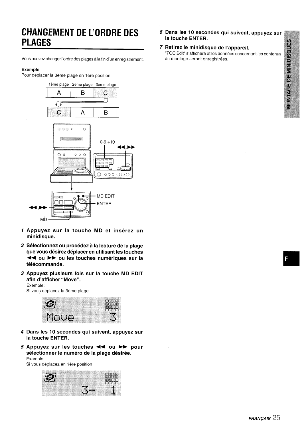 Aiwa XR-MD95 manual Changement DE L’ORDRE DES Plages, 00Q0o +10 