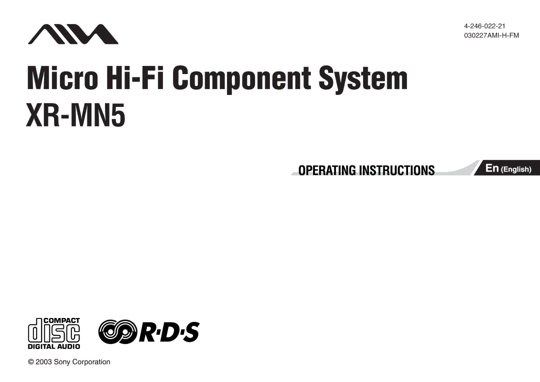 Aiwa XR-MN5 manual 