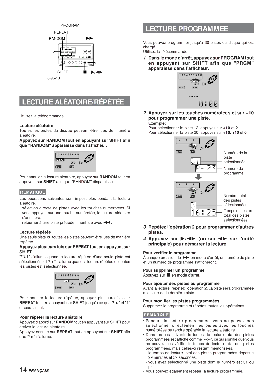 Aiwa XR-MS3 manual Lecture Programmée 