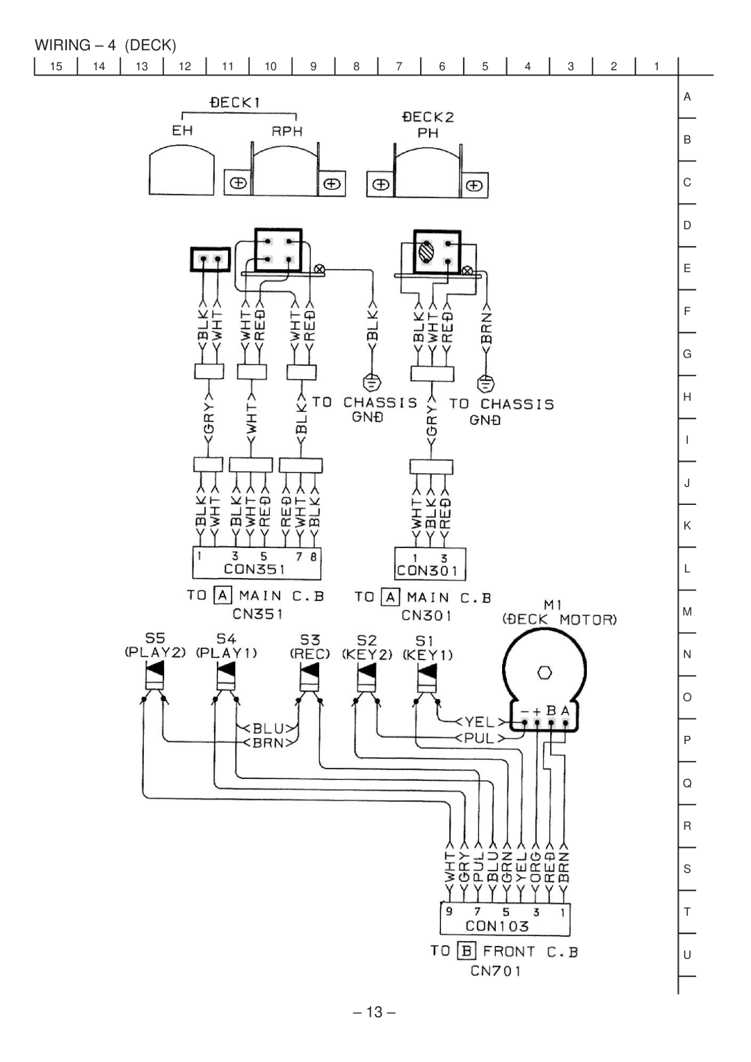 Aiwa Z-L200 service manual Wiring 4 Deck 