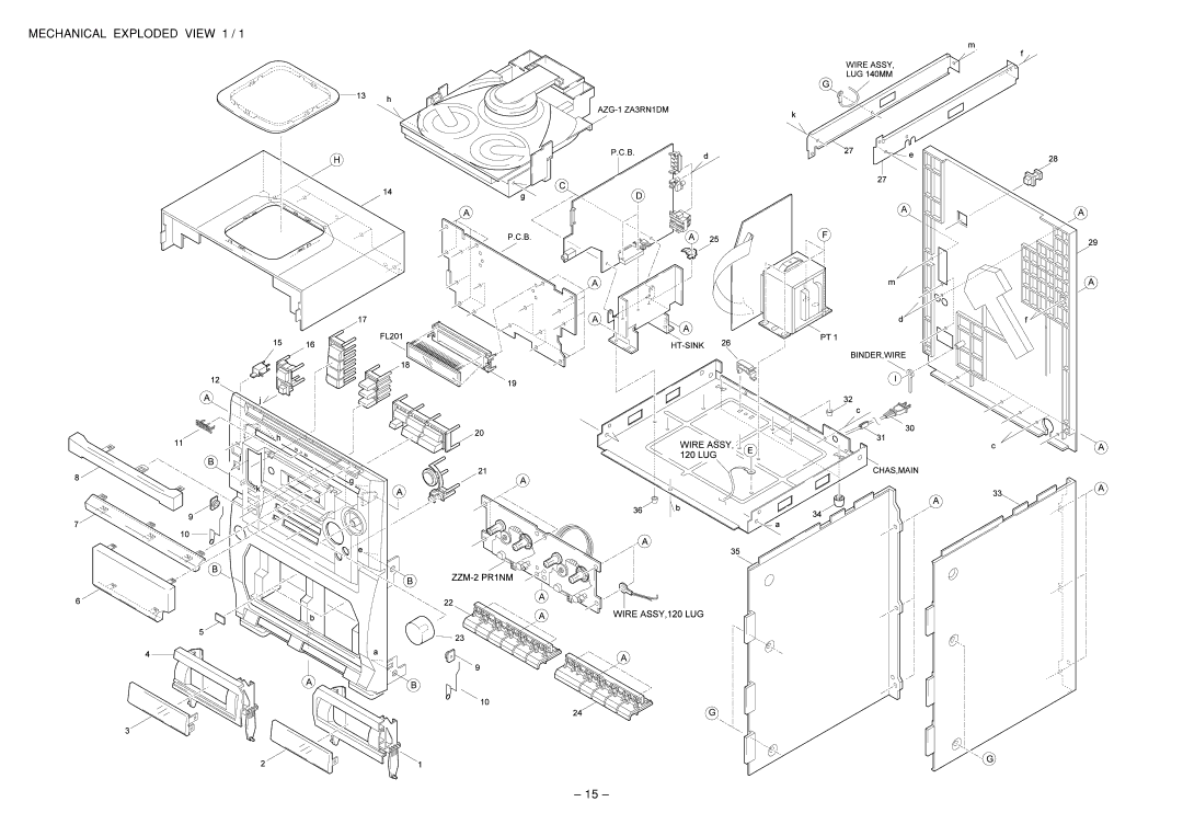 Aiwa Z-L200 service manual Mechanical Exploded View 1 