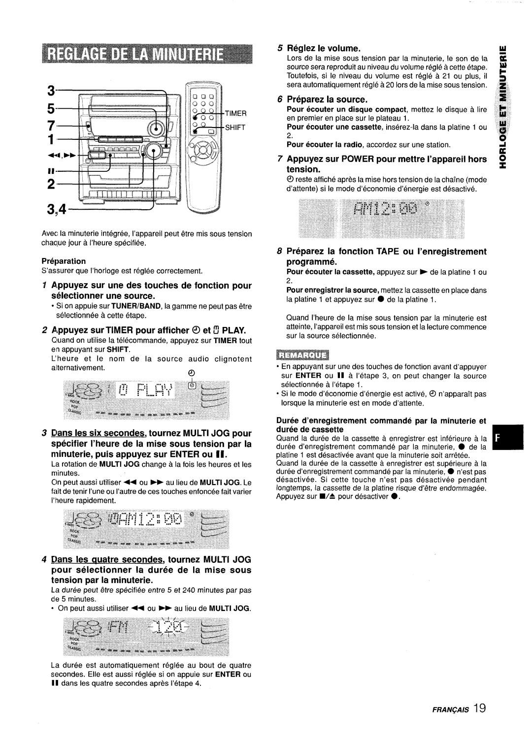 Aiwa Z-L31 manual Reglez Ie volume, Preparez La source, Appuyez Sur Power Pour mettre I’appareil Hors Tension 