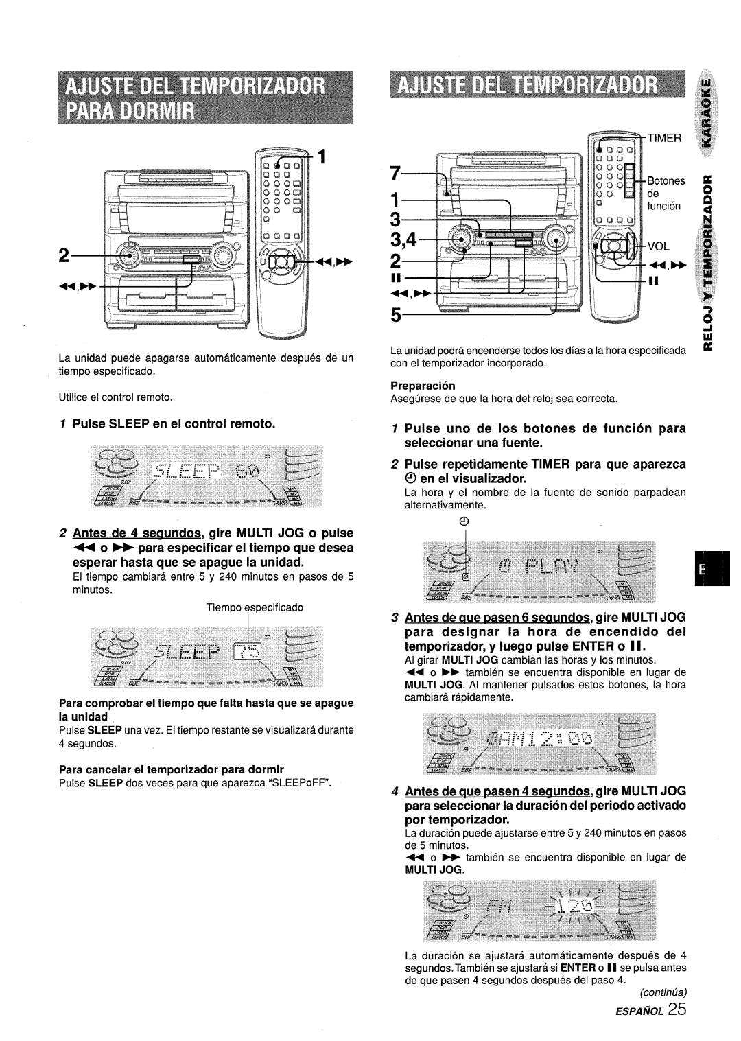 Aiwa Z-L70 manual ~Timer Vol, Multi JOG 