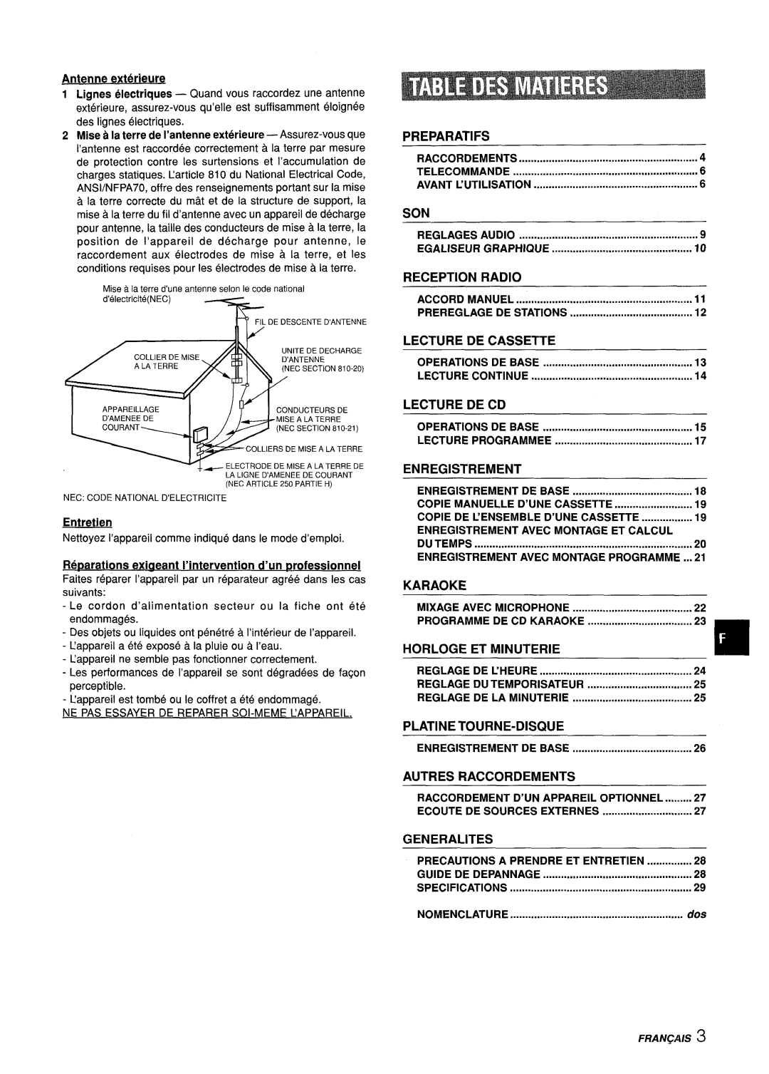 Aiwa Z-L70 manual Telecommande, SON Reglages Audio Egaliseur Graphique, Accord Manuel Prereglage DE Stations 