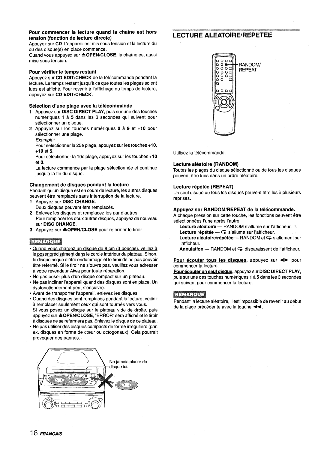 Aiwa Z-L70 manual Random Repeat 