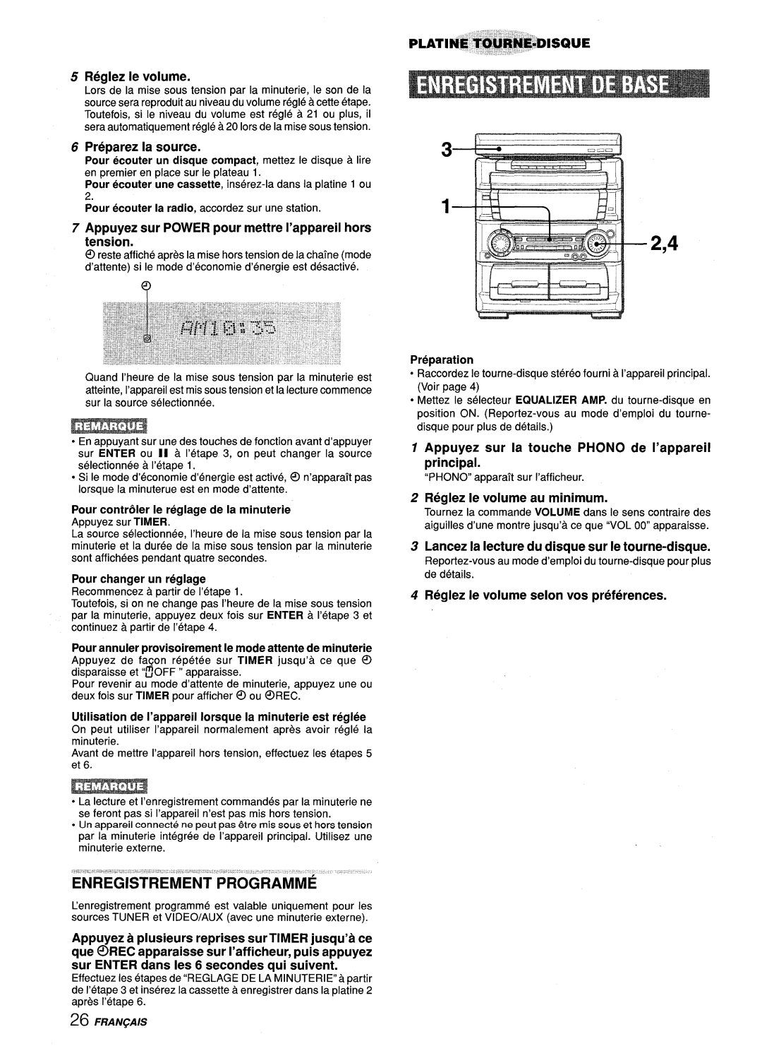 Aiwa Z-L70 manual Enregistrement Programme 