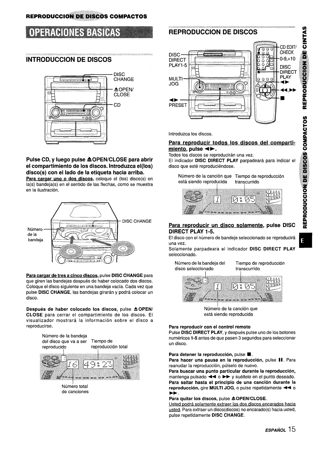 Aiwa Z-L70 manual Para rew’oducir todos Ios discos del com~arti- miento, pulse +F, ~,pulse DISC ~ DIRECT PLAY, f 1.-- -1-J 