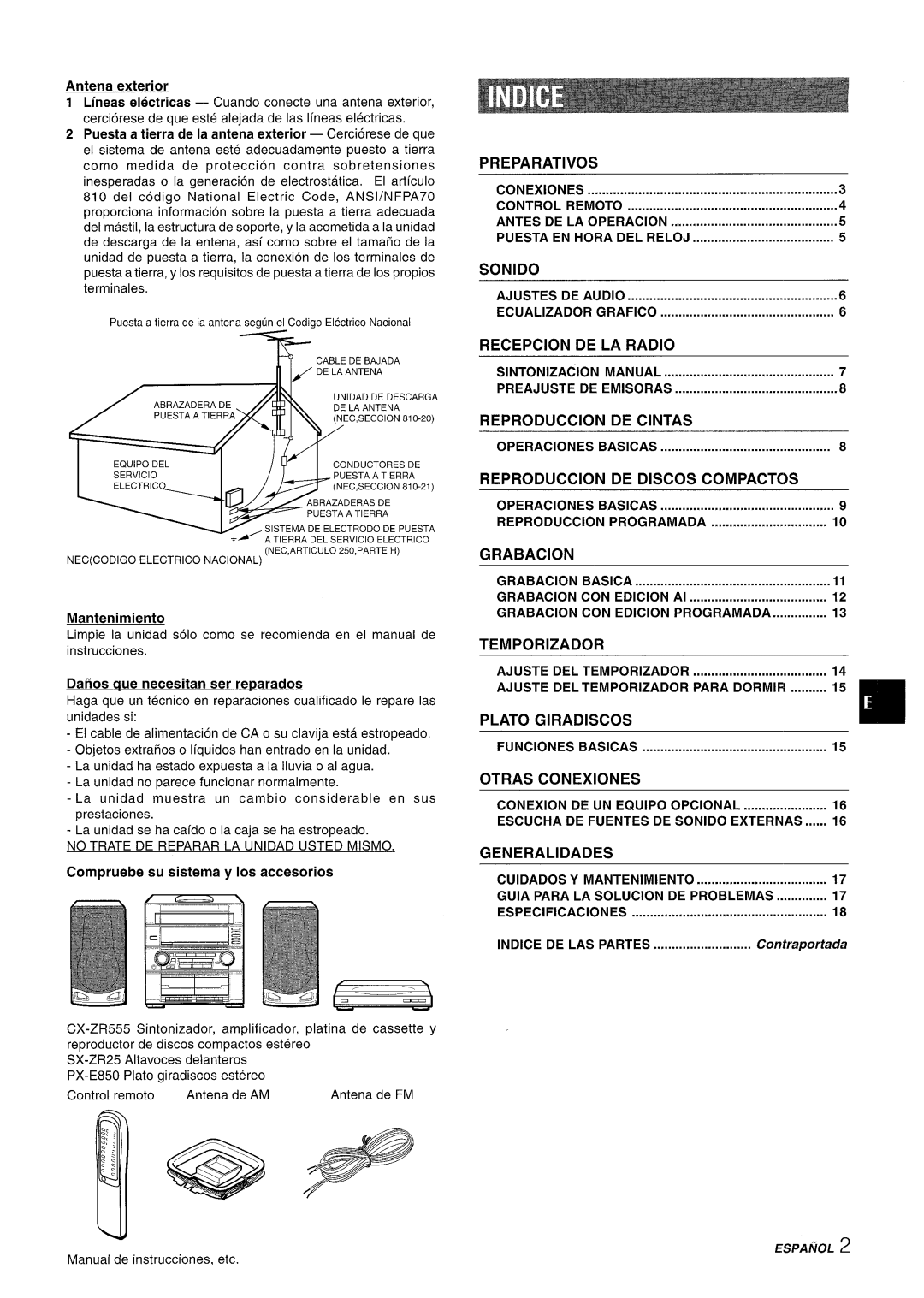 Aiwa Z-R555 No Trate DE Reparar LA Unidad Usted Mismo, Ajustes DE Audio Ecualizador Grafico, Basicas, Grabacion Basica 