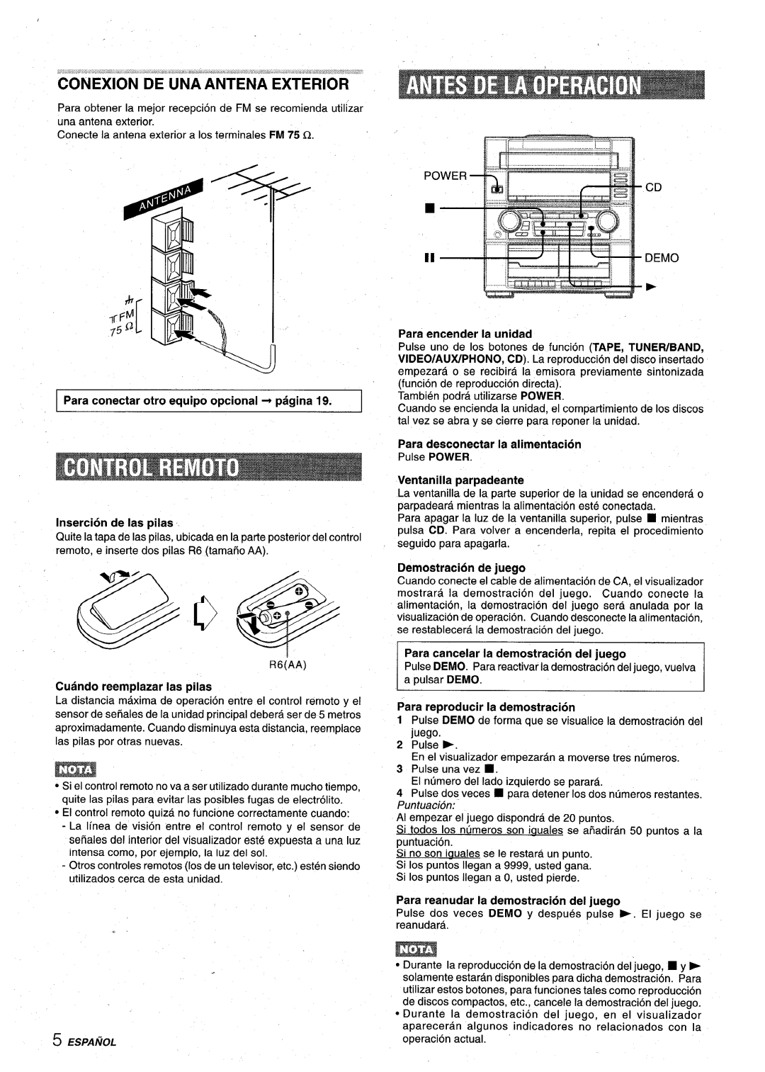 Aiwa Z-VR55 manual ‘Conexiondeunaantenaexterior 