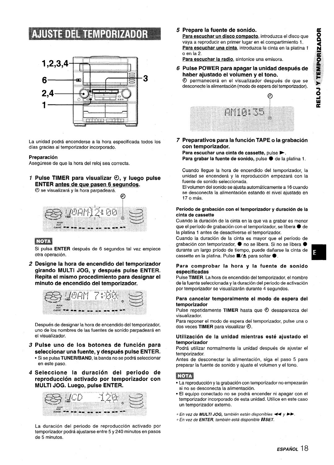 Aiwa Z-VR55 manual Prepare la fuente de sonido, Utilization de la unidad mientras este ajustado el 