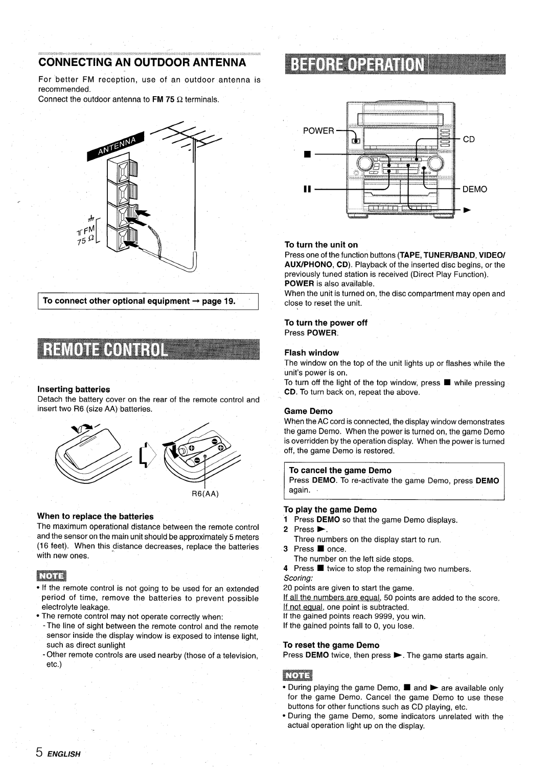 Aiwa Z-VR55 manual Connecting AN Outdoor Antenna 