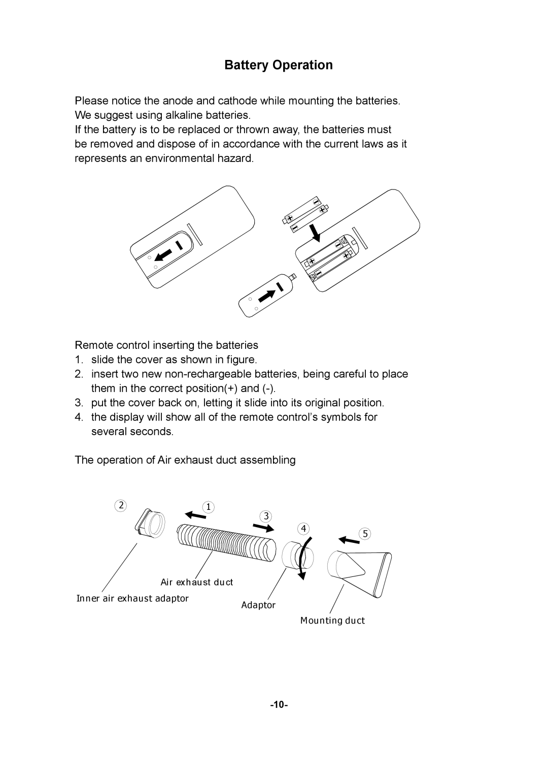 Akai AC-ZP112 manual Battery Operation 