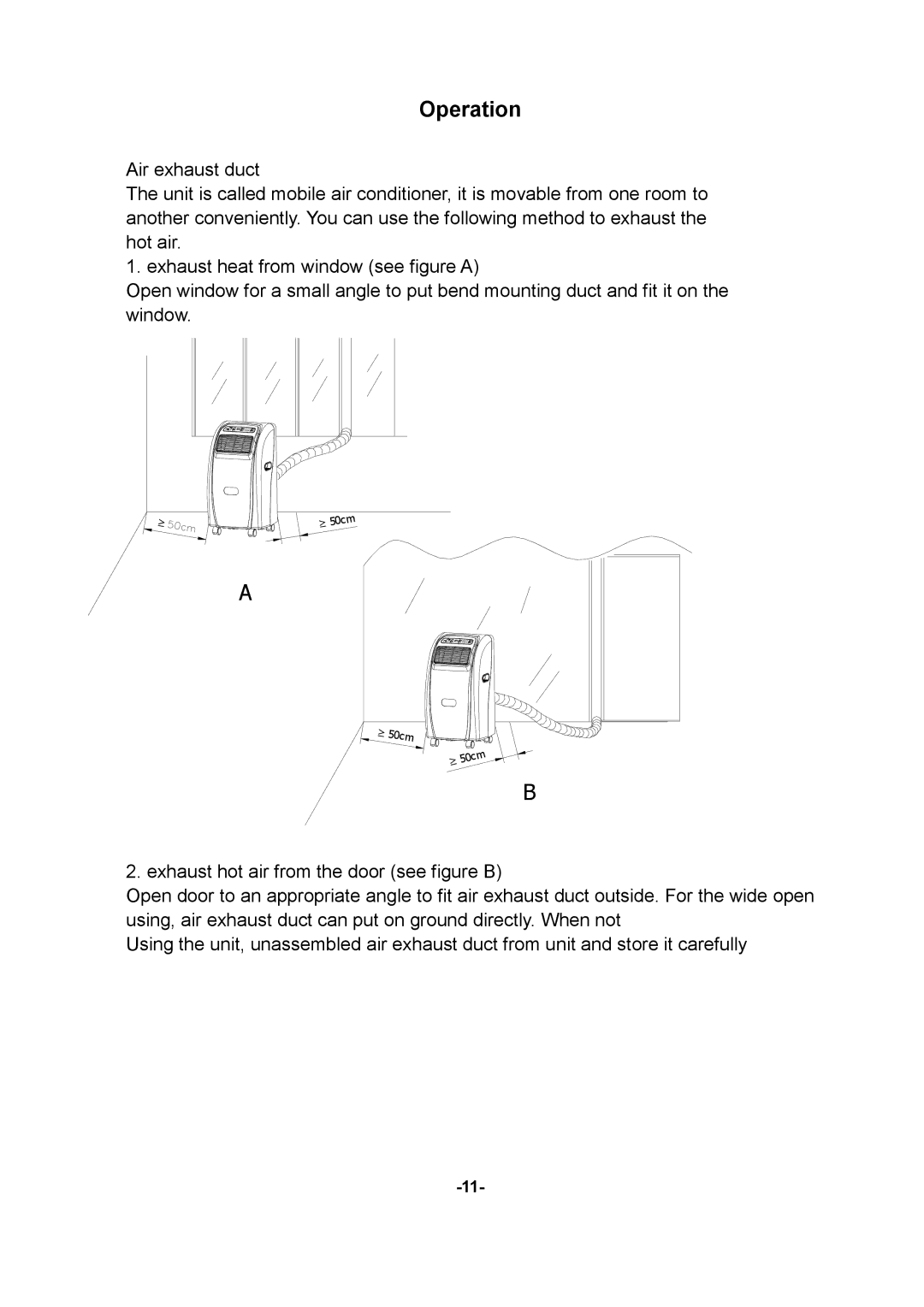 Akai AC-ZP112 manual ≥ 50cm 