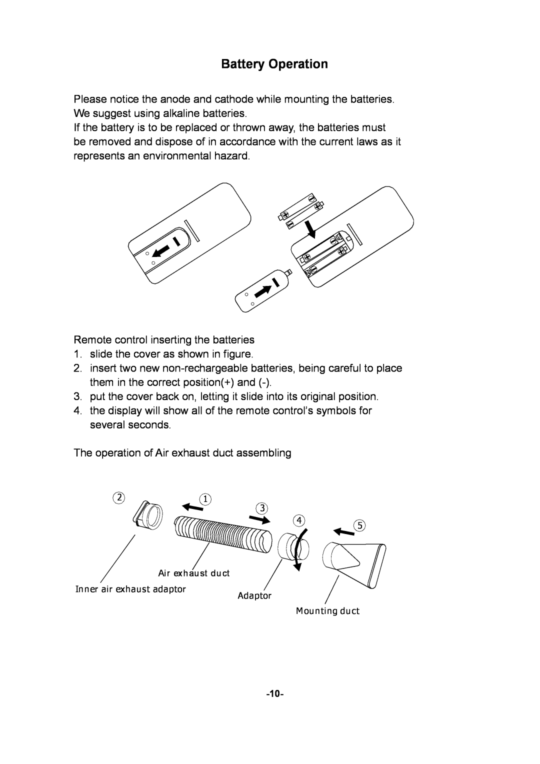 Akai AC-ZP112 manual Battery Operation 