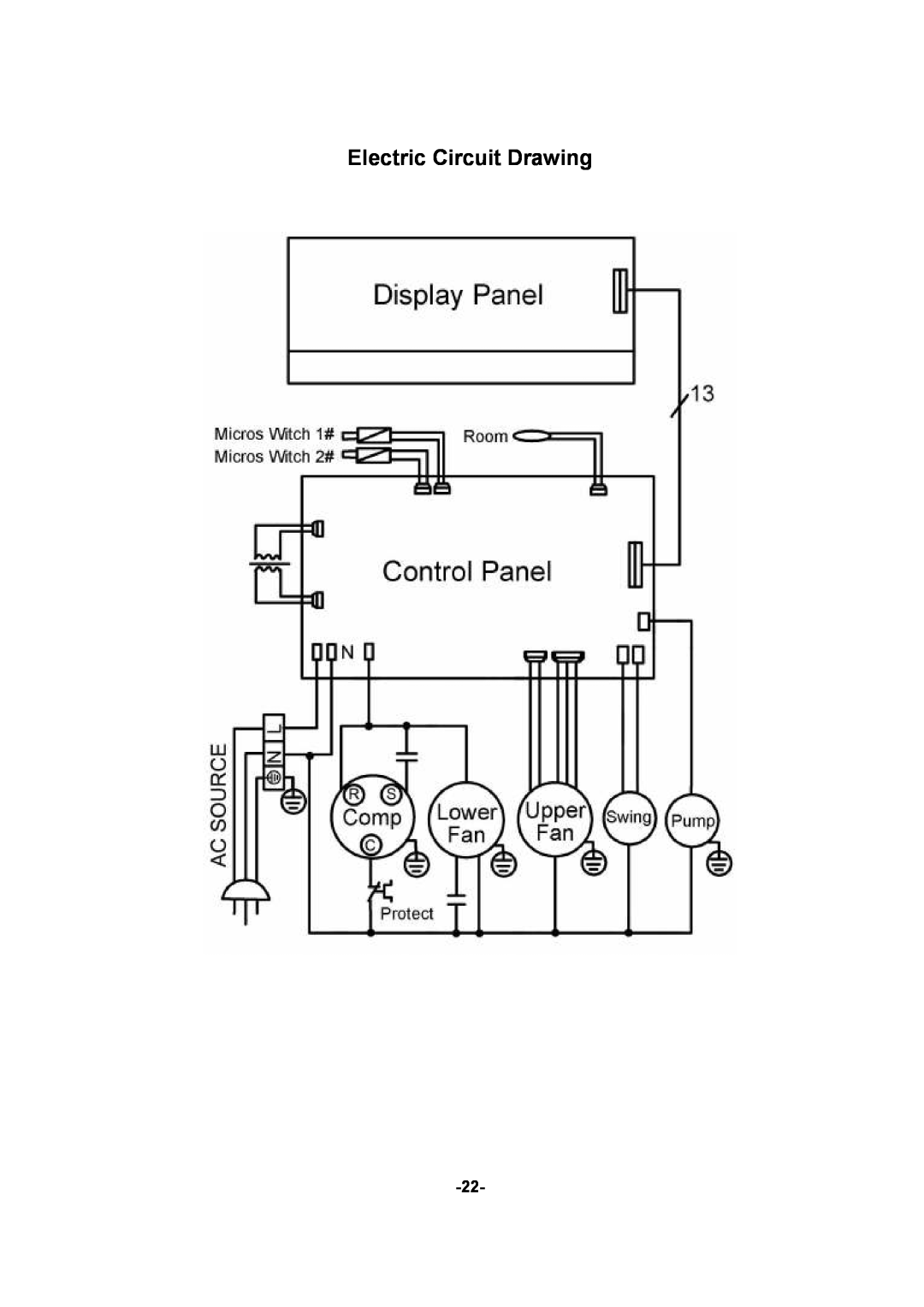 Akai AC-ZP112 manual Electric Circuit Drawing 
