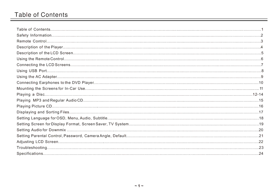 Akai ACVDS731UXT owner manual Table of Contents 