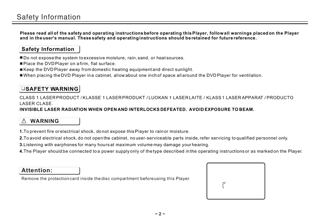 Akai ACVDS731UXT owner manual Safety Information, ~ 2 ~ 