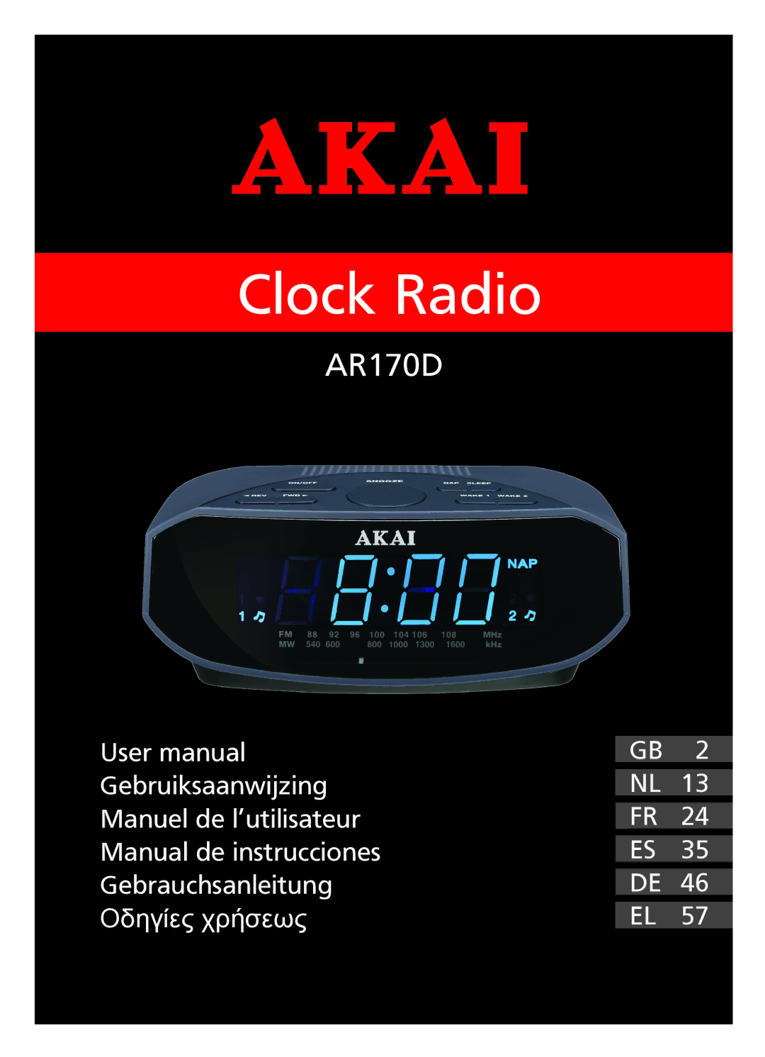 Akai AR170D manual Clock Radio 