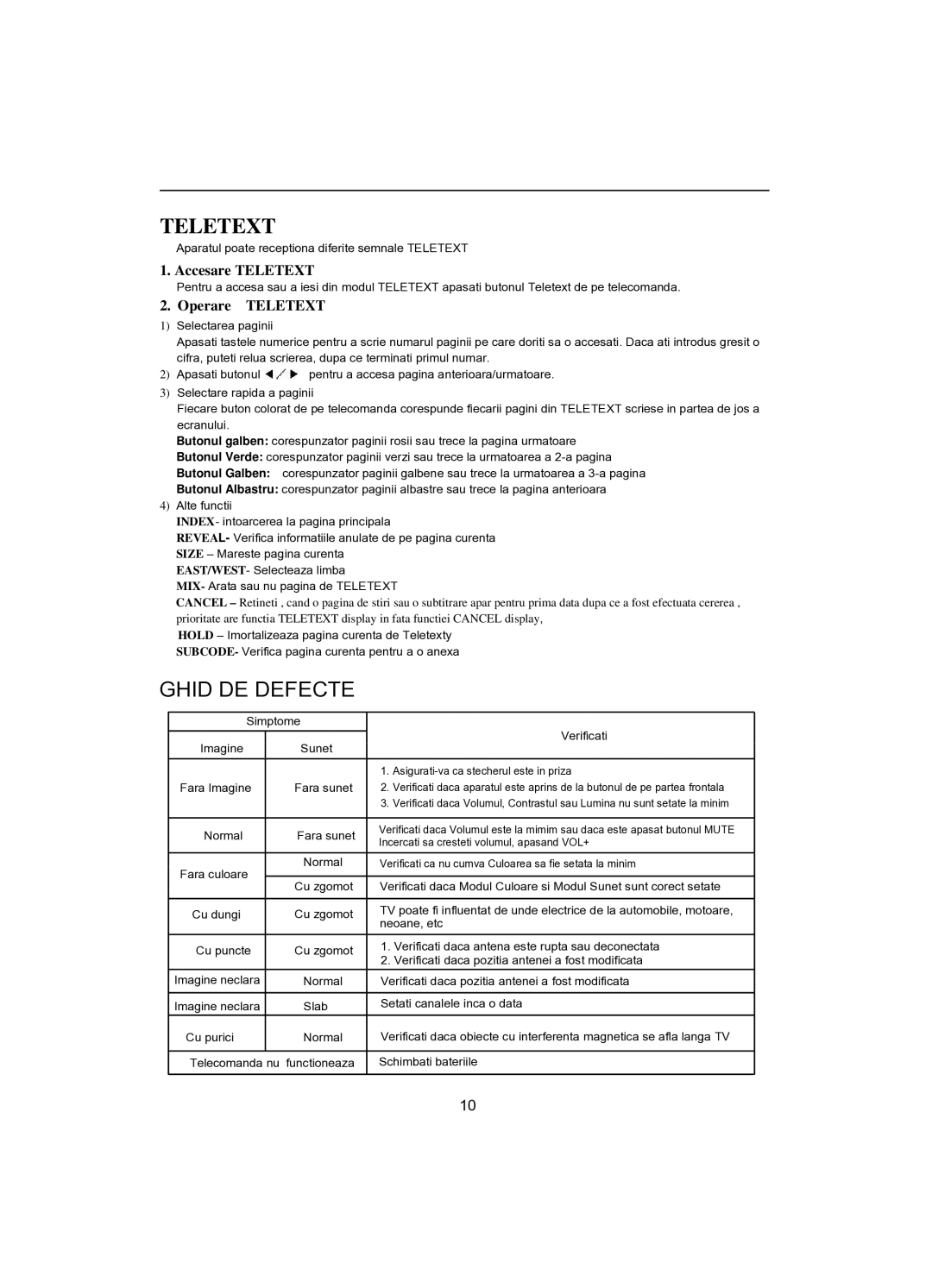 Akai CT-2107ASF operation manual Accesare Teletext, Operare Teletext 