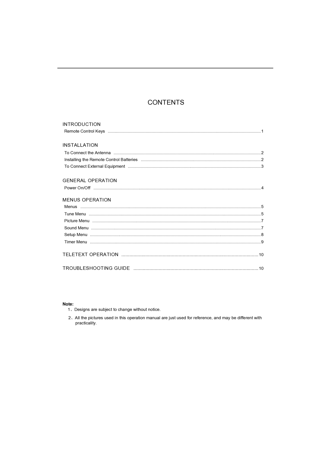 Akai CT-2107ASF operation manual Contents 