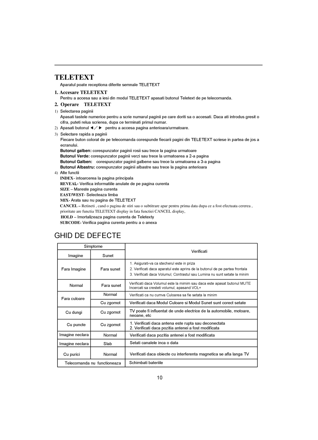 Akai CT-2108APF operation manual Accesare Teletext, Operare Teletext 