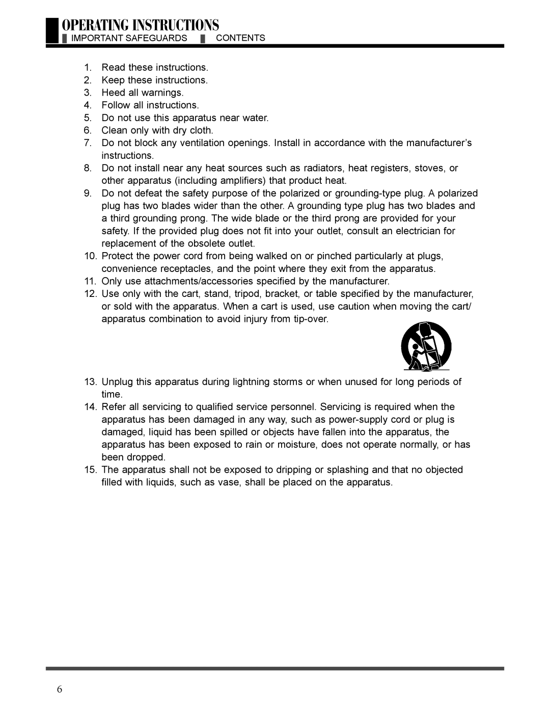 Akai LCT3226 manual Important Safeguards Contents 