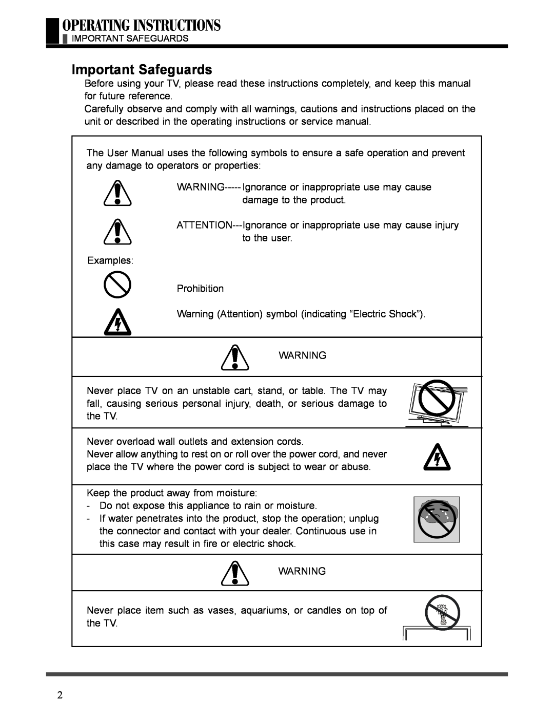 Akai LCT3226 manual Important Safeguards 