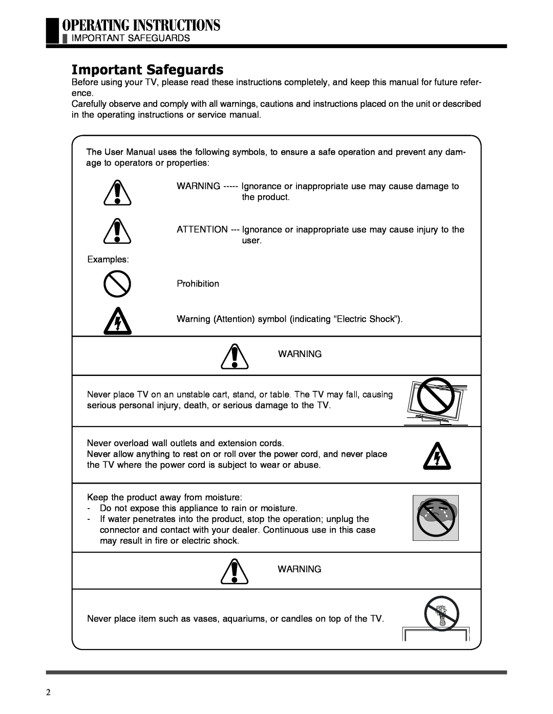 Akai LCT3785TA manual Important Safeguards 
